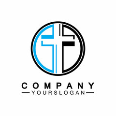 Church logo.Illustration of modern, clean church cross sign for a modern church sign.Icon of christian cross. Sign of catholic, religious and orthodox faith.