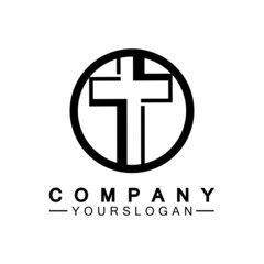 Fototapeta premium Church logo.Illustration of modern, clean church cross sign for a modern church sign.Icon of christian cross. Sign of catholic, religious and orthodox faith.