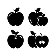 Apple Fruit Icon Logo Design Vector Template Illustration