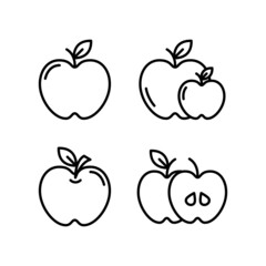 Apple Fruit Icon Logo Design Vector Template Illustration