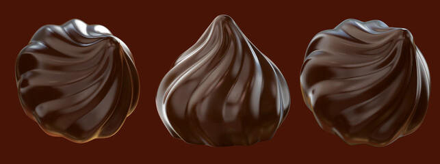 luxury chocolate. Isolated on background. 3d illustration