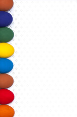 Easter colored eggs, side dekoration.
