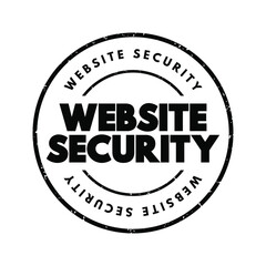 Website Security text stamp, concept background