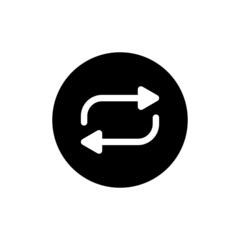 Twist arrow icon in black round