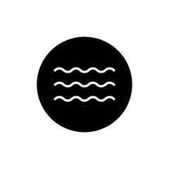 Wave icon in black round