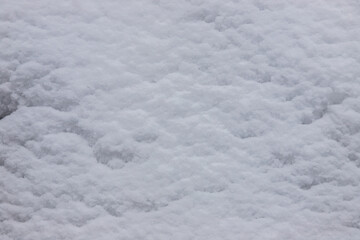 Beautiful winter background with snowy ground. Natural snow texture. Wind sculpted patterns on snow surface