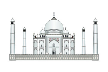 Taj Mahal- Illustration and vector