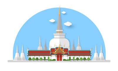 thailand  temple flash design element  for you design use for web banner backdrop or background ,vector illustration
