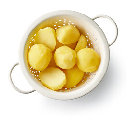 boiled potatoes in strainer