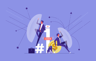 Business team is holding a shield reflecting the attacks. Defender business metaphor. Financial security and market share protection concept