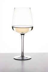 white wine or apple juice in a transparent glass isolated over white background