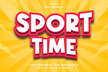 Sport Time 3D Editable Text Effect Style