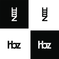 hbz letter original  monogram logo design set