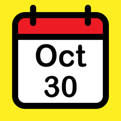 Calendar icon thirtieth October