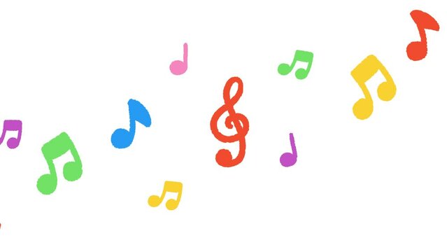 流れる音符_大きめカラフル