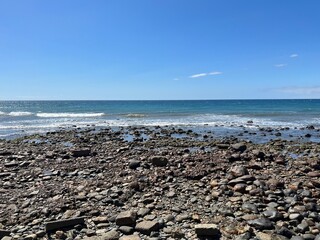 volcanic rock beach on the island of gran canaria