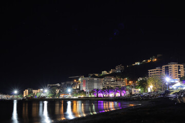 Fototapeta na wymiar Beach in Budva at night