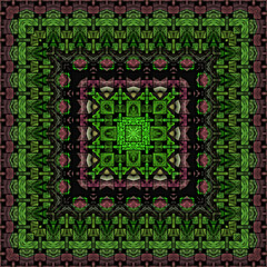 3d effect - abstract square geometric fractal pattern