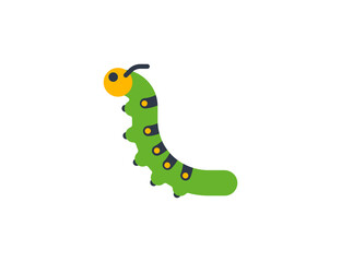 Caterpillar vector flat emoticon. Isolated bug emoji illustration. bug icon