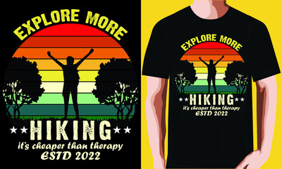 Explore more hiking it’s cheaper than therapy estd 2022 t-shirt design