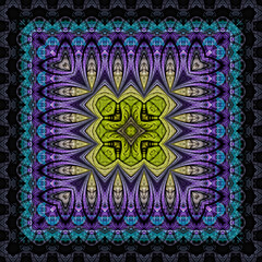 3d effect - abstract square geometric fractal pattern 