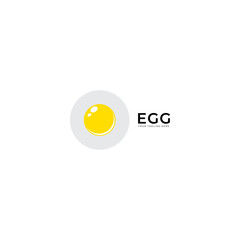 Fried egg cafe or restaurant emblem. Logo vector template.