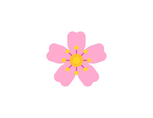 Cherry Blossom vector flat emoticon. Isolated Cherry Blossom emoji illustration. Sakura icon