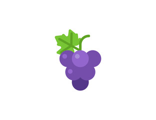 Grapes vector flat emoticon. Isolated Grapes emoji illustration. Grapes icon