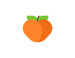 Peach vector flat emoticon. Isolated Peach emoji illustration. Peach icon