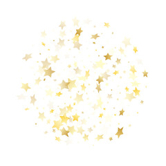 Fototapeta premium Flying gold star sparkle vector with white background.