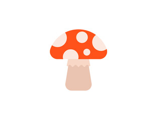 Mushroom vector flat emoticon. Isolated Mushroom emoji illustration. Mushroom icon