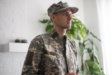 Portrait of happy cadet, military man