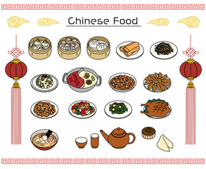 Varioud chinese foods set