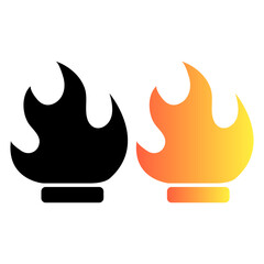 fire icon vector illustration set for flammable objects design element