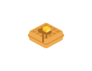 Waffle vector flat emoticon. Isolated Waffle emoji illustration. Waffle icon