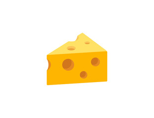 Cheese Wedge vector flat emoticon. Isolated Cheese Wedge emoji illustration. Cheese icon