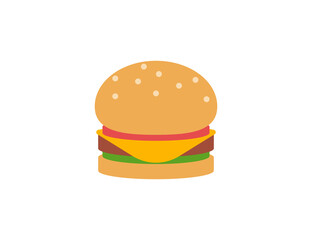 Burger vector flat emoticon. Isolated Hamburger emoji illustration. Burger icon