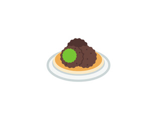 Falafel vector flat emoticon. Isolated Falafel emoji illustration. Falafel icon