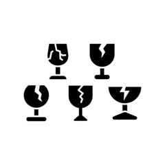Broken Glass Icon Set Vector Symbol Design Illustration