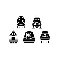 Space Capsule Icon Set Vector Symbol Design Illustration