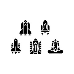 Spaceship Icon Set Vector Symbol Design Illustration