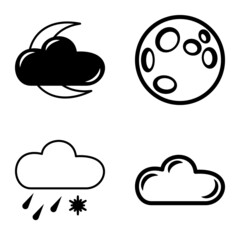 Weather Flat Icon Set Isolated On White Background