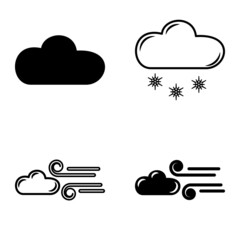 Weather Flat Icon Set Isolated On White Background