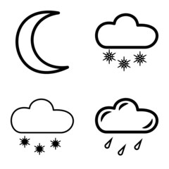 Weather Flat Icon Set Isolated On White Background