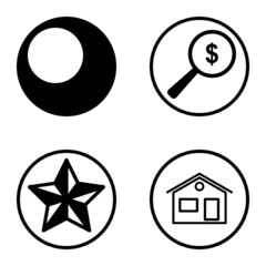 Circles1-2 Flat Icon Set Isolated On White Background