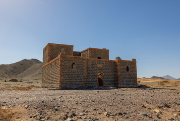 Abandoned Ottoman railway station house at Huraymil in the Al Madinah region of north west Saudi Arabia 