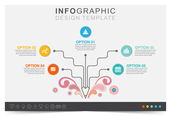 Infographic show work data management, business statistics, financial element, work plan, icon set