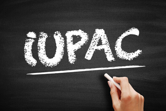 IUPAC - International Union of Pure and Applied Chemistry acronym, text concept on blackboard