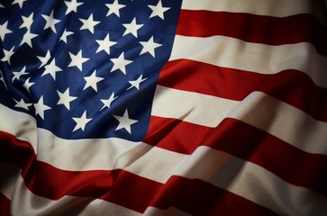 United states of America flag, national symbol of USA with stripes and stars
