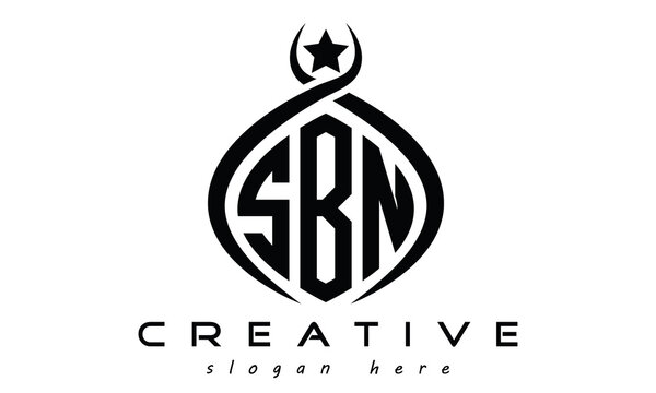 SBN three letters monogram curved oval initial logo design, geometric minimalist modern business shape creative logo, vector template